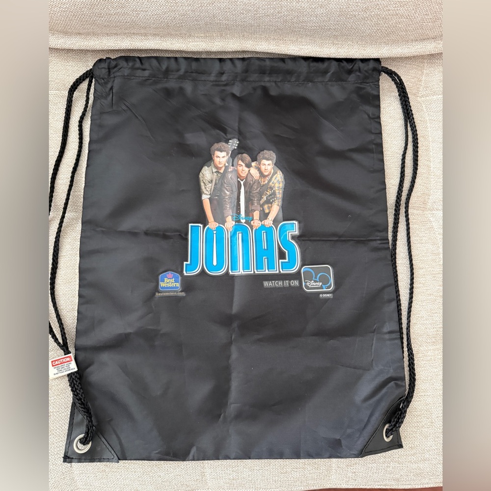Jonas Brothers Black Drawstring Bag